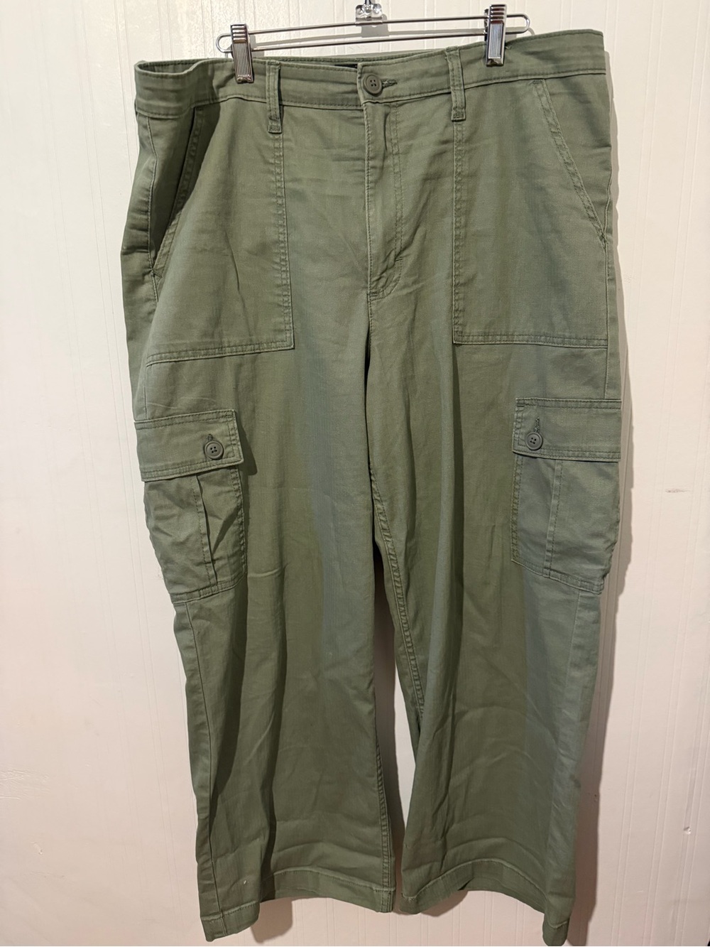 LEE Womens Wide leg ankle Olive Green Cargo Pants 16